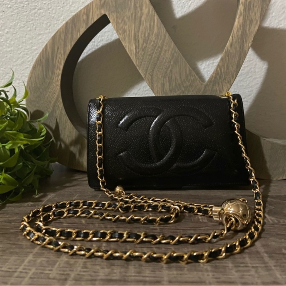 🖤⚜️Chanel Timeless Wallet Crossbody Shoulder Chain Pearl Crush Style Adjustable - Picture 15 of 15